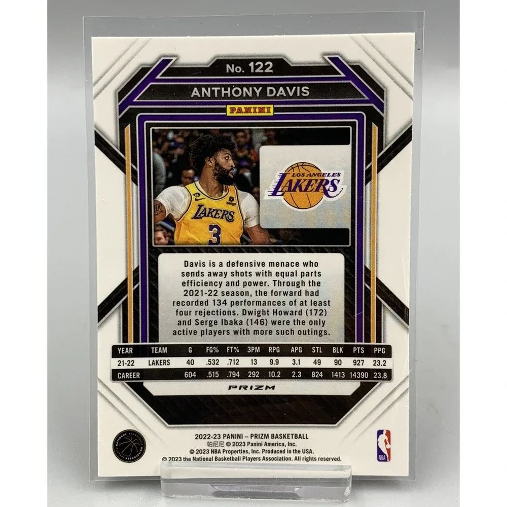 2022-23 - Panini Prizm Red Cracked‎ Ice - Anthony Davis - #122 - LA Lakers - SP - Picture 2 of 3